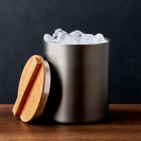 Fenton Graphite And Wood Ice Bucket Reviews Crate And Barrel