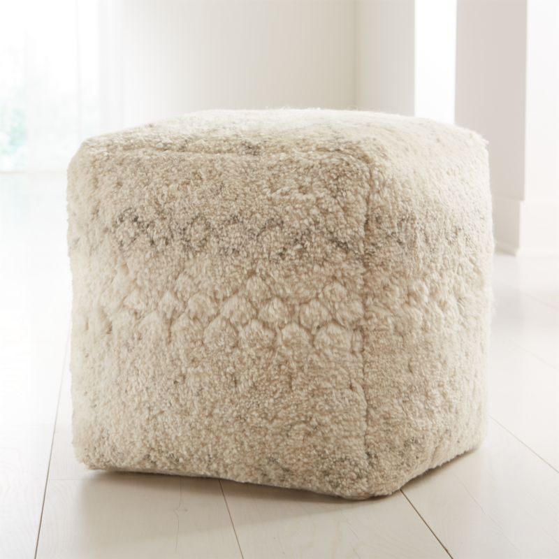 Ferraco Grey Moroccan Pouf 18 X18 Reviews Crate And Barrel