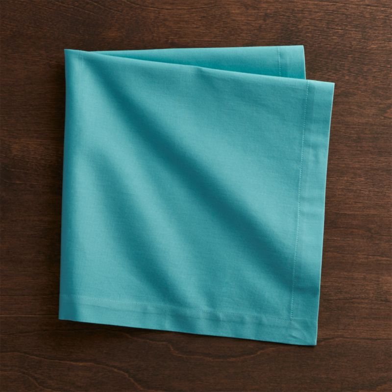 Fete Aqua Blue Cloth Napkin + Reviews | Crate and Barrel