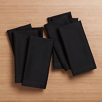 Fete Black Cloth Napkins, Set of 8