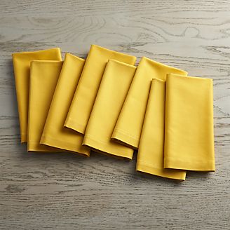 Fete Mustard Yellow Cloth Napkins, Set of 8