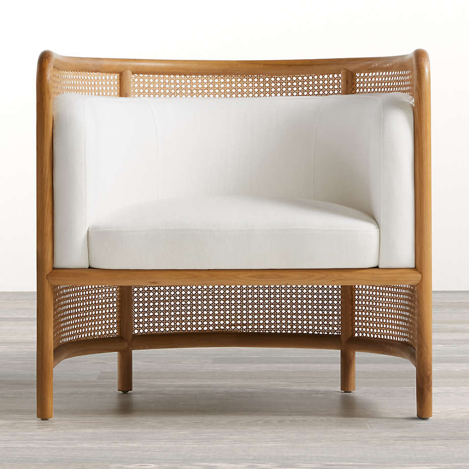 Fields Cane Back White Accent Chair by Leanne Ford