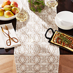Filigree Gold Embroidered Table Runner Crate And Barrel Filigree Gold 120 Embroidered Table Runner