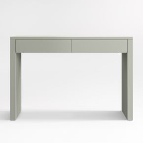 Image of Finn Sage Green Wood 2-Drawer Kids Desk