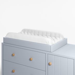 Image of Finn Mist Blue Wood Changing Table Topper