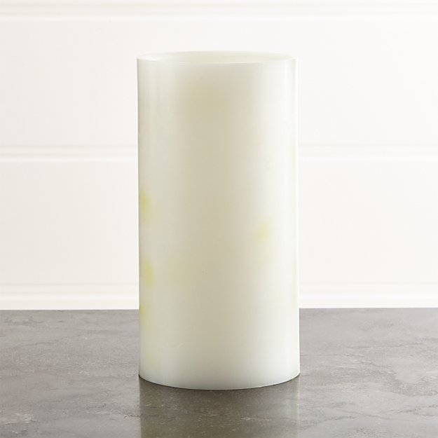 flameless white 4x8 pillar candle with timer