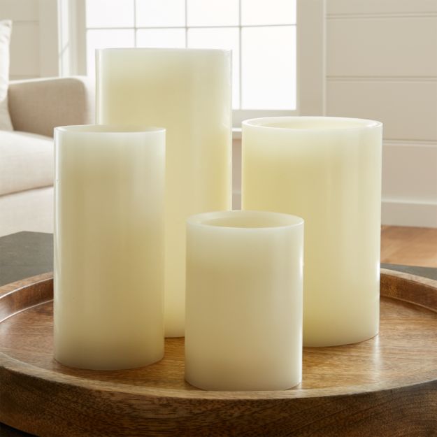 Flameless Ivory 3"x4" Pillar Candle with Timer in Candles + Reviews