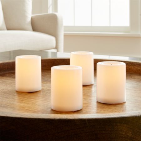 White Flameless Votive Candles With Timer Reviews Crate And Barrel