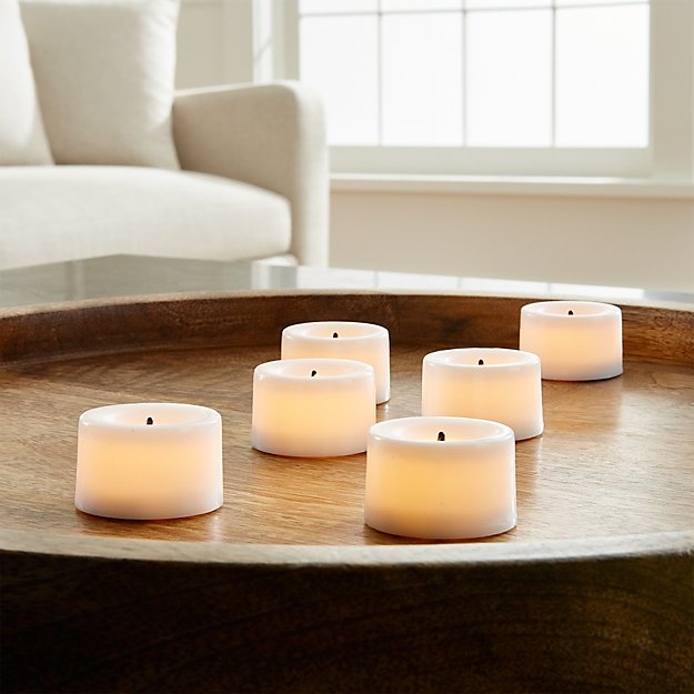 White Flameless Tea Lights Crate and Barrel