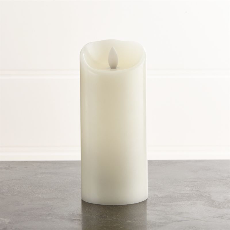 Flicker Flameless Ivory 3"x7" Pillar Candle + Reviews Crate and Barrel