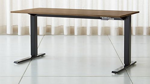 Modern Desks For Home Offices Crate And Barrel Humanscale Float Sit Stand 60 Walnut Desk