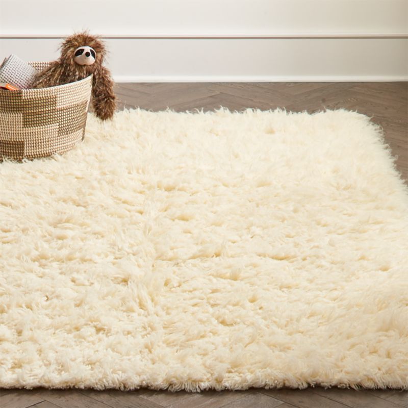 White Flokati Rug Crate and Barrel