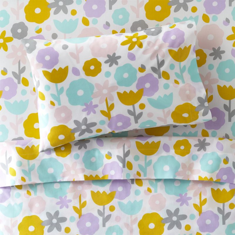 Floral Toddler Bedding Sheet Set + Reviews Crate and Barrel