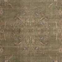 Florence Performance Traditional Floral Green Handknotted Rug Swatch 12"x18"