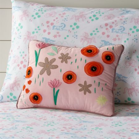 Pink Flower Throw Pillow Reviews Crate And Barrel