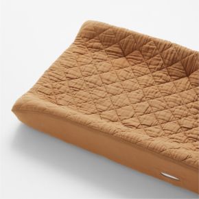 Image of Supersoft Brulee Brown Organic Cotton Gauze Baby Changing Pad Cover