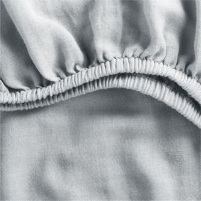 Image of Supersoft Mist Blue 100% Organic Cotton Gauze Baby Crib Fitted Sheet