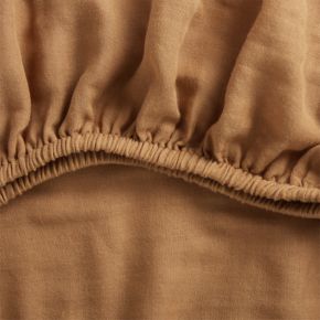 Image of Supersoft Brulee Brown 100% Organic Cotton Gauze Baby Crib Fitted Sheet