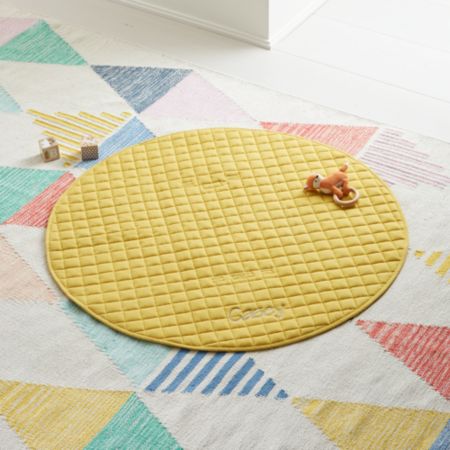 Fold And Go Yellow Portable Baby Mat Reviews Crate And Barrel