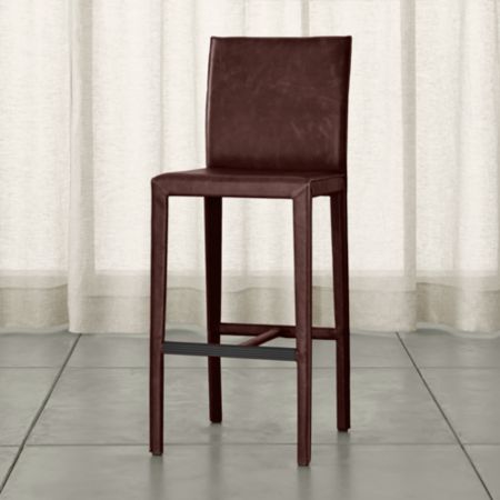 Folio Merlot Top Grain Leather Bar Stool Reviews Crate And Barrel