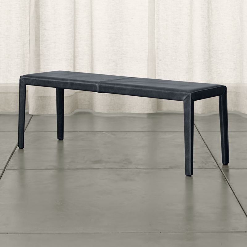 Folio Oceana Blue Top Grain Leather 52 Bench Reviews Crate