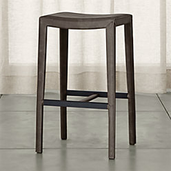 Folio Top Grain Leather Bar Stools Crate And Barrel Folio Top Grain Leather Backless Bar Stool