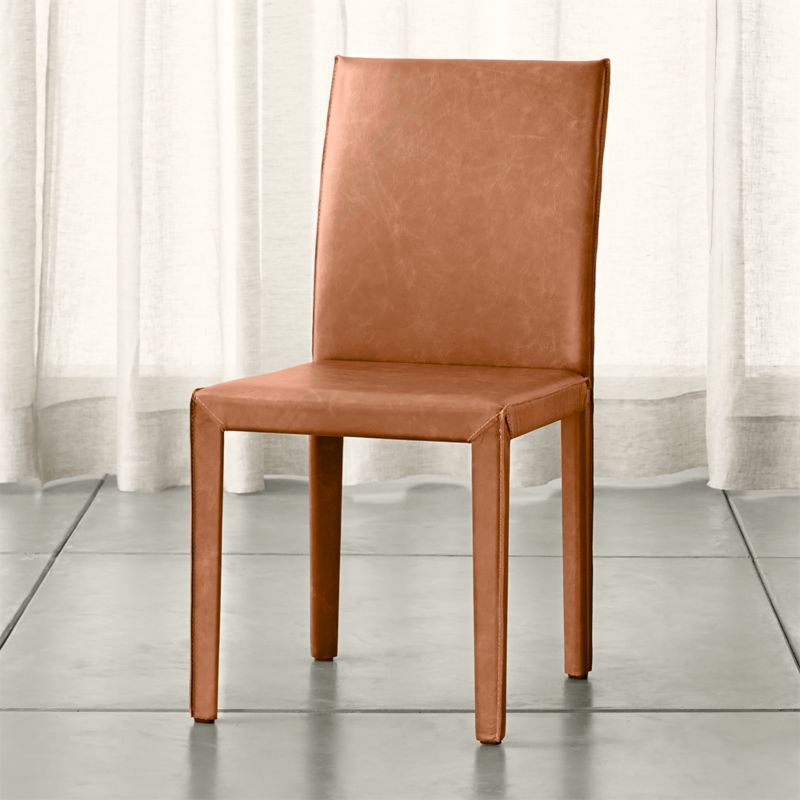 Folio Whiskey Top Grain Leather Dining Chair Reviews Crate And Barrel