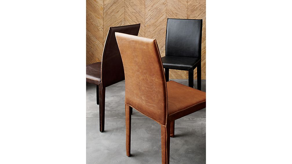 Folio Viola Top-Grain Leather Dining Chair | Crate and Barrel