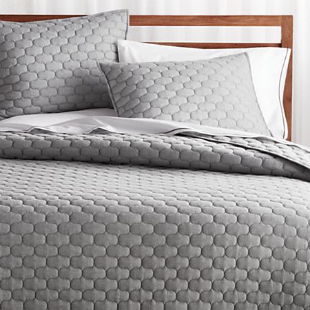 Fontaine Grey Cotton Quilt King Reviews Crate And Barrel
