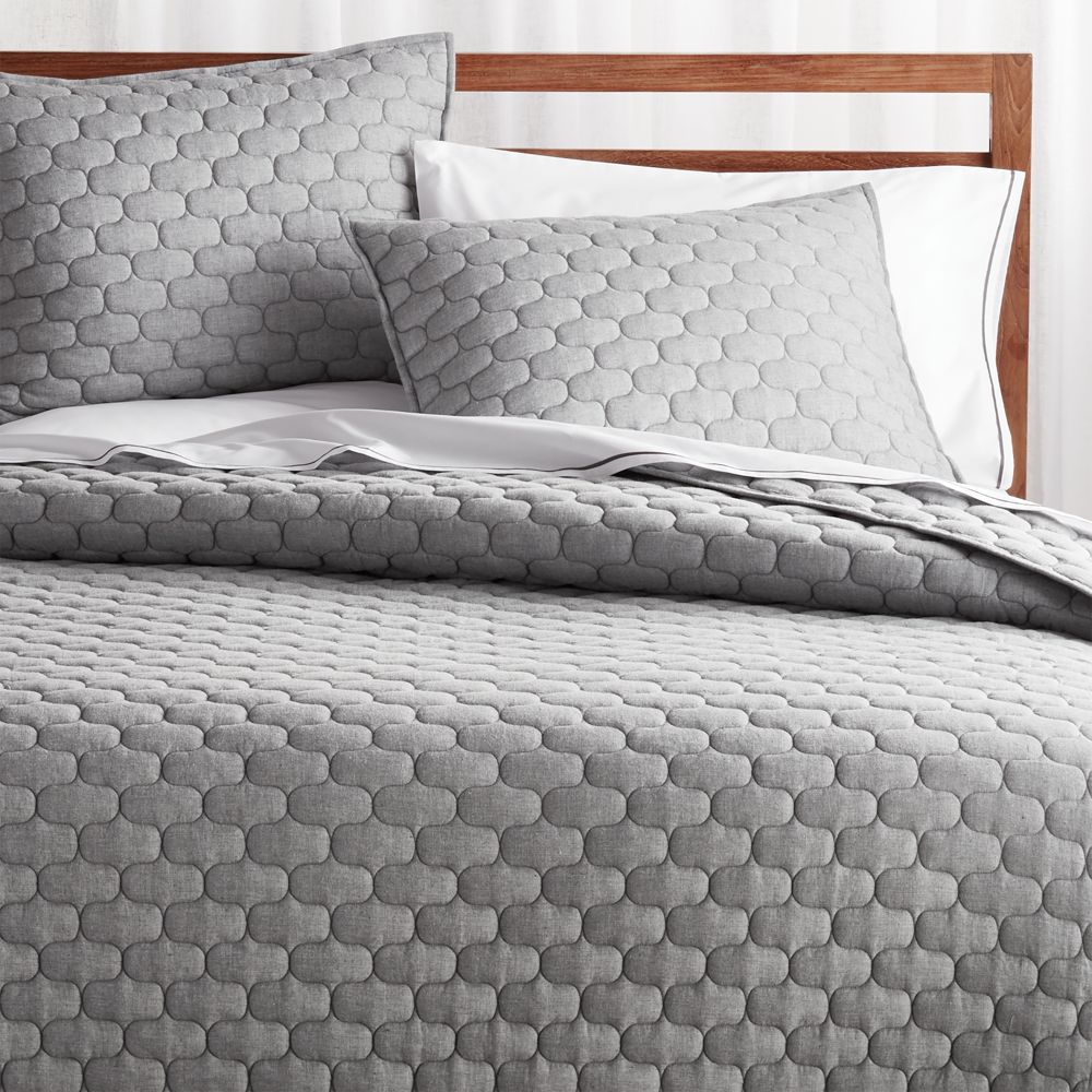 Online Designer Bedroom Fontaine Grey Cotton Quilt King