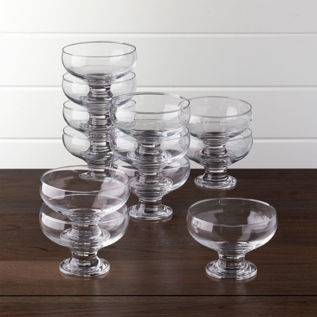 Footed 10 oz. Dessert Dishes, Set of 12 Crate and Barrel