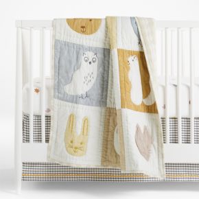 Image of Forest Animals 100% Organic Cotton Baby Crib Quilt
