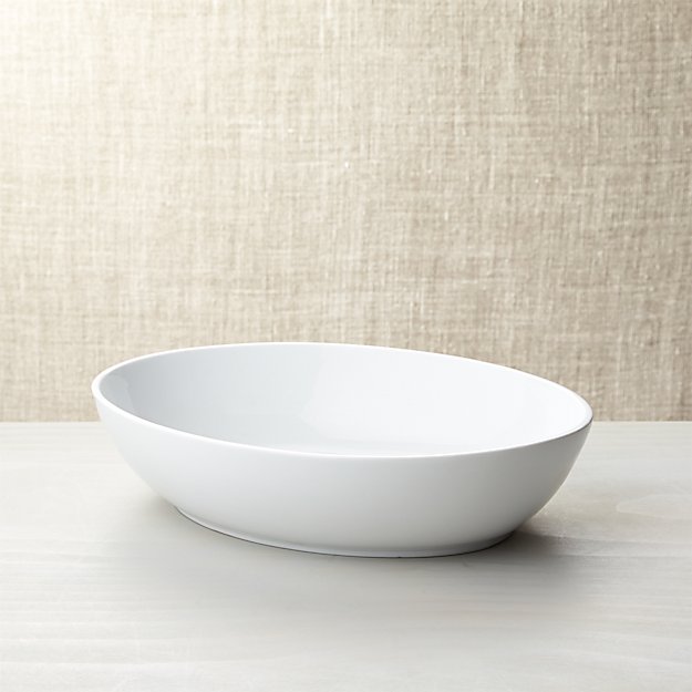 Form Large White Oval Serving Bowl Crate and Barrel