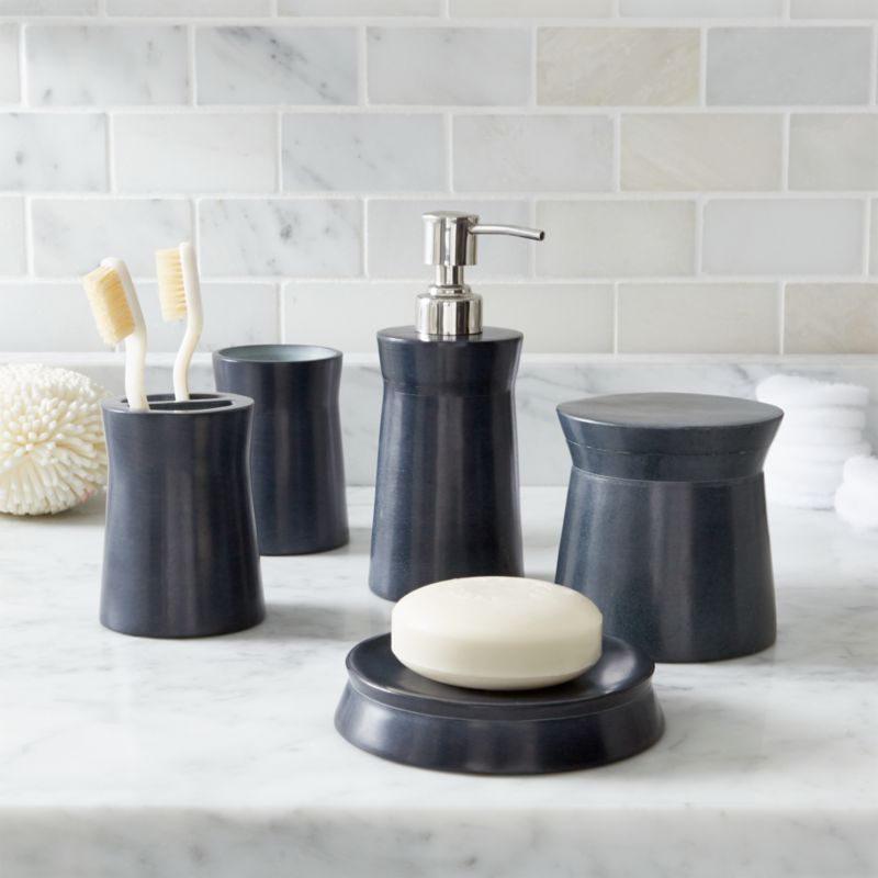 Bathroom Accessories and Furniture | Crate and Barrel  Forma Soapstone Bath Accessories