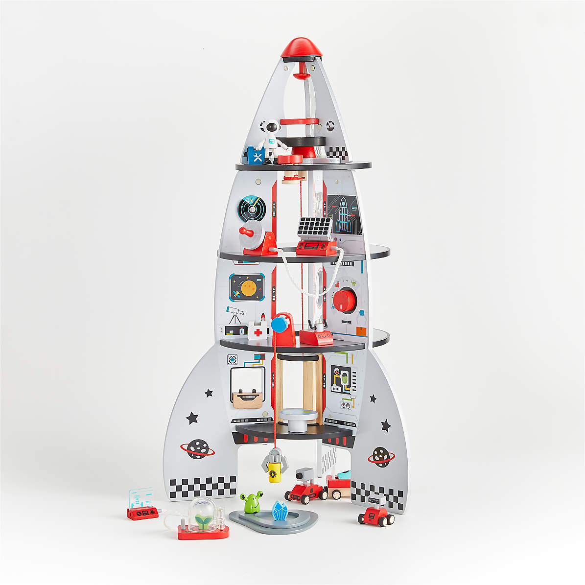 hape wooden rocket ship