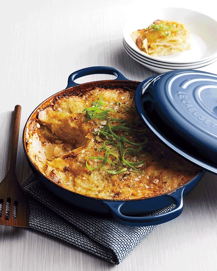 Potatoes au Grautin with Leeks and Gruyère