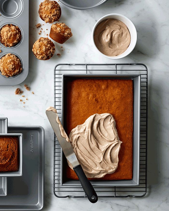 Pumpkin Sheet Cake with Cinnamon Cream Cheese 