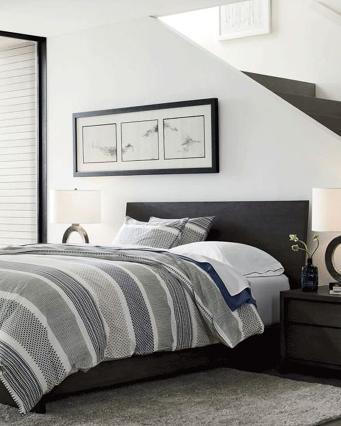 Crate and barrel store master bedroom