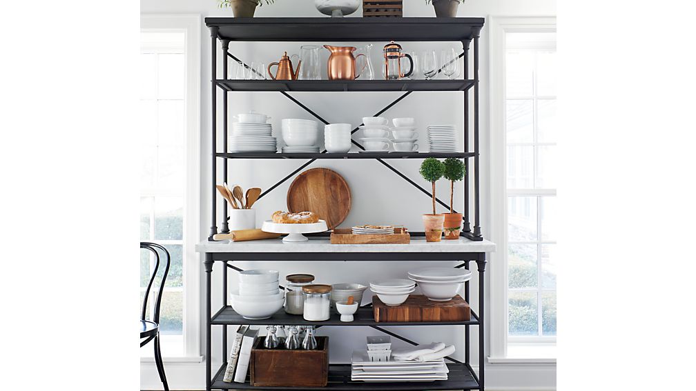 French Kitchen Bakers Rack with Hutch Crate and Barrel
