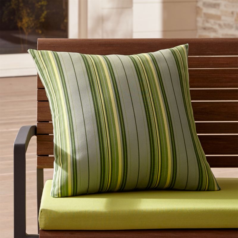 Green Striped Outdoor Pillow Crate and Barrel