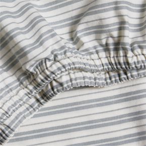 Image of Frenchie Cloudy Blue 100% Organic Cotton Baby Crib Fitted Sheet by Leanne Ford