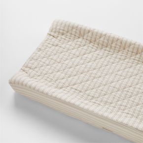 Image of Frenchie Natural Taupe Organic Cotton Baby Changing Pad Cover by Leanne Ford