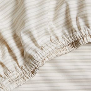 Image of Frenchie Natural Taupe 100% Organic Cotton Baby Crib Fitted Sheet by Leanne Ford