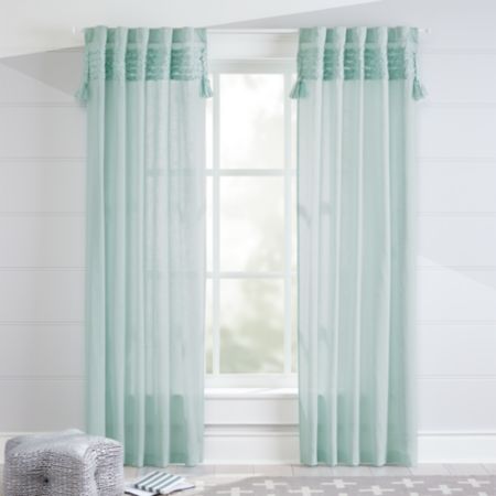 Fringe Mint Curtains Crate And Barrel