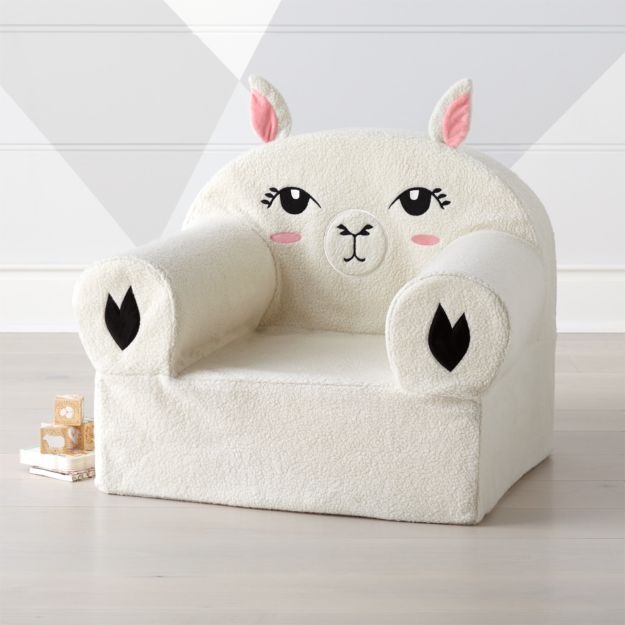 Large Furry Alpaca Nod Chair Cover Crate and Barrel