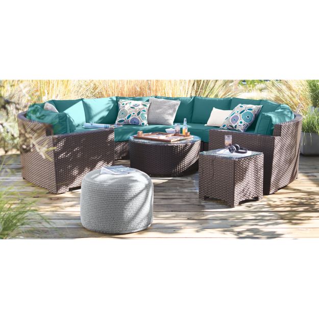 Grey Outdoor Pouf Crate and Barrel