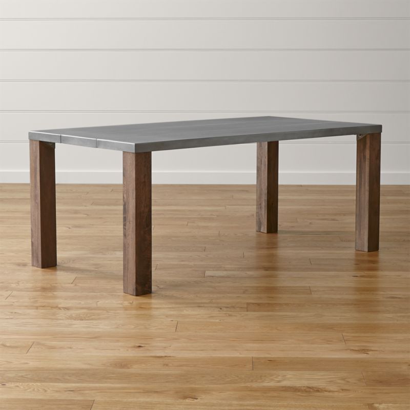 Galvin 72" Metal Top Dining Table + Reviews | Crate and Barrel