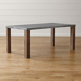 Rustic Modern Furniture Crate And Barrel Galvin 72 Metal Top Dining Table