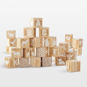 Image of Etched Wooden Baby Blocks