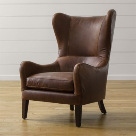 Garbo Leather Wingback Chair Reviews Crate And Barrel